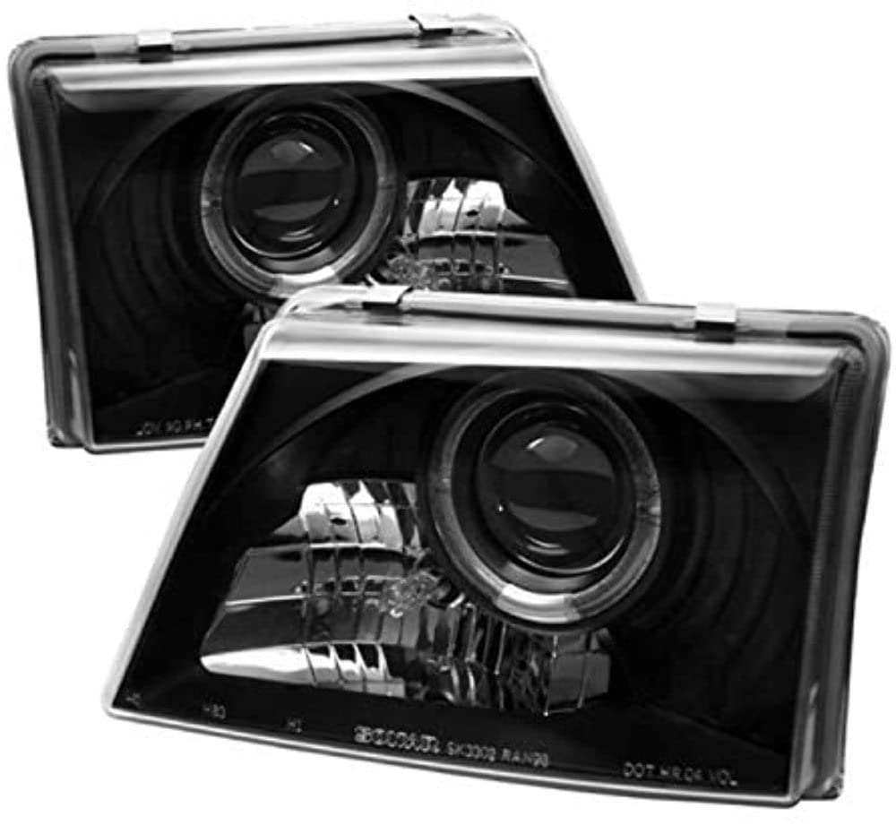 LED Halo Spyder Auto Projector Headlights Black/Clear