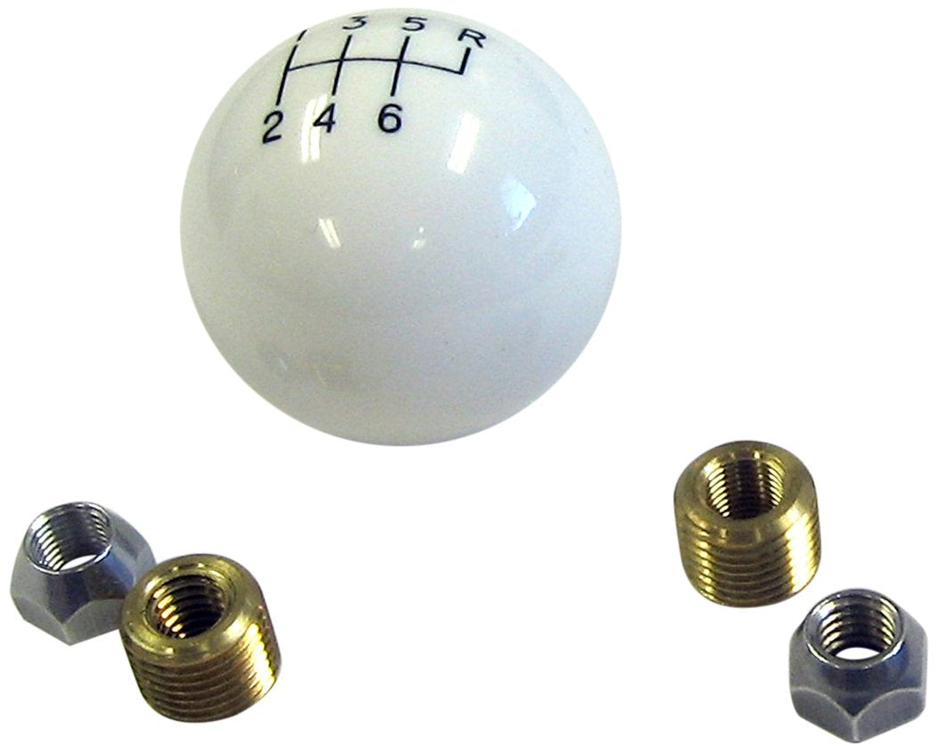 6-Speed Lokar Manual Shift Knob White SK-6875