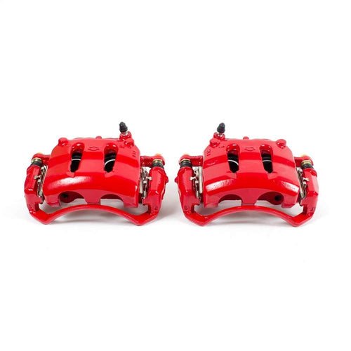 Power Stop Pair of High-Temp Red Powder Coated Front Calipers For Nissan 720, Nissan D21, Nissan Frontier, Nissan Pathfinder, Nissan Pickup [Model Specific]