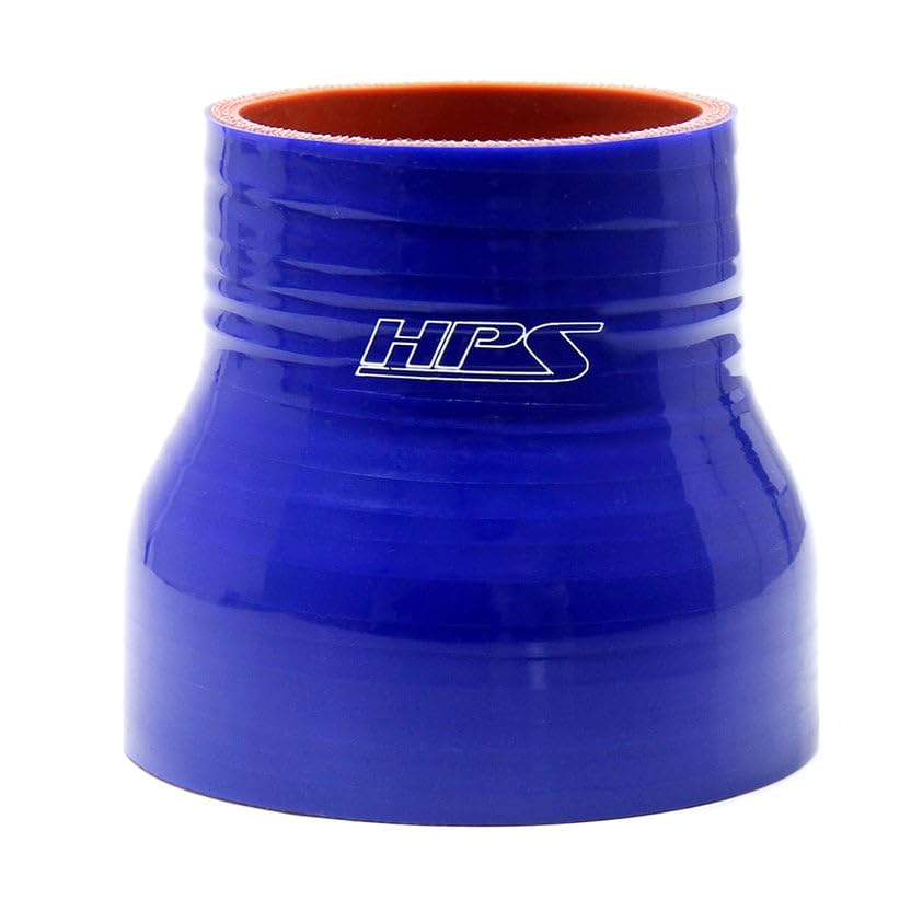 HPS Silicone HTSR-125-150-BLUE High Temperature 4-ply Reinforced Reducer Coupler Hose, 100 PSI Maximum Pressure, 3" Length, 1-1/4" > 1-1/2" ID, Blue
