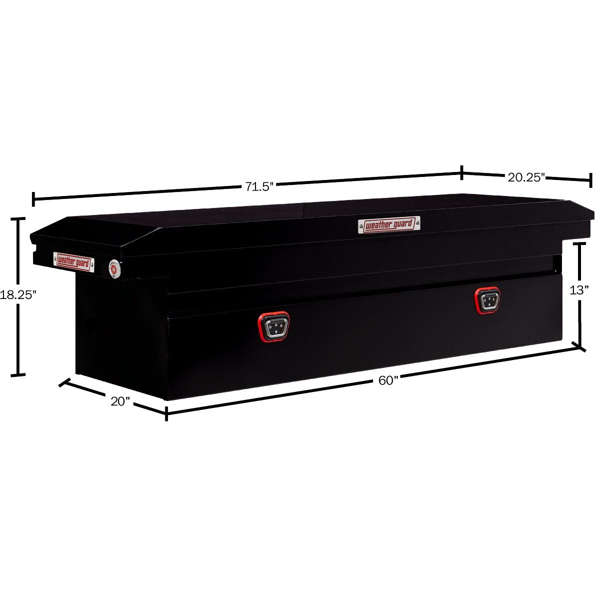Weather Guard Saddle Truck Box Model 120-5-04, Steel, for Full Size Trucks, Low Profile, Gloss Black, 11.0 cu ft Capacity