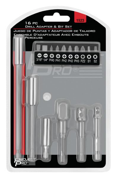 16pc Performance Tool Drill Adapter & Bit Set - Convert Your Drill into a Powerful Tool for Any Job