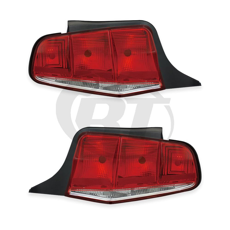 Pair Tail Lights Set for 10-12 Ford Mustang (Red/Clear) Left & Right
