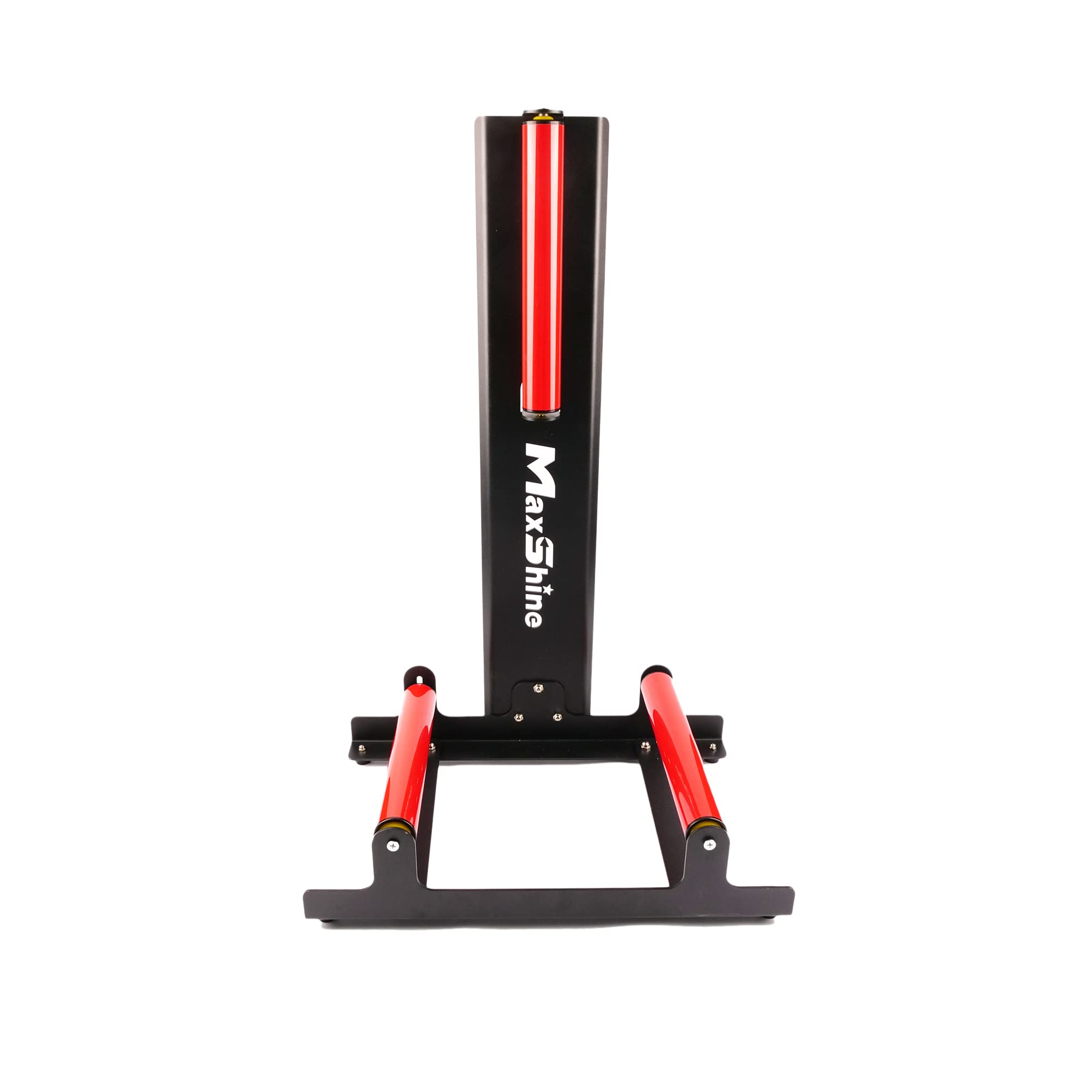 Maxshine Red Universal Wheel & Rim Detailing Rolling Stand | 360° Rotating Tire Stand for Wheel Wash, Ceramic Coating & Tire Shine | Heavy-Duty Rim Roller Stand for Professional Auto Detailing