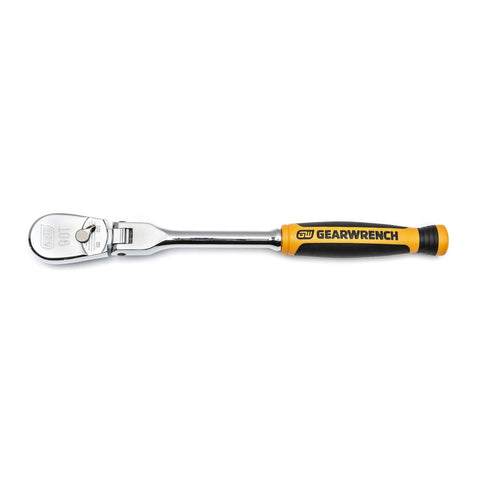 90 Tooth GEARWRENCH 1/4" Drive Cushion Grip Flex Teardrop Ratchet - 81009T, Multi