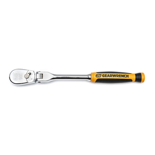 90 Tooth GEARWRENCH 1/4" Drive Cushion Grip Flex Teardrop Ratchet - 81009T, Multi