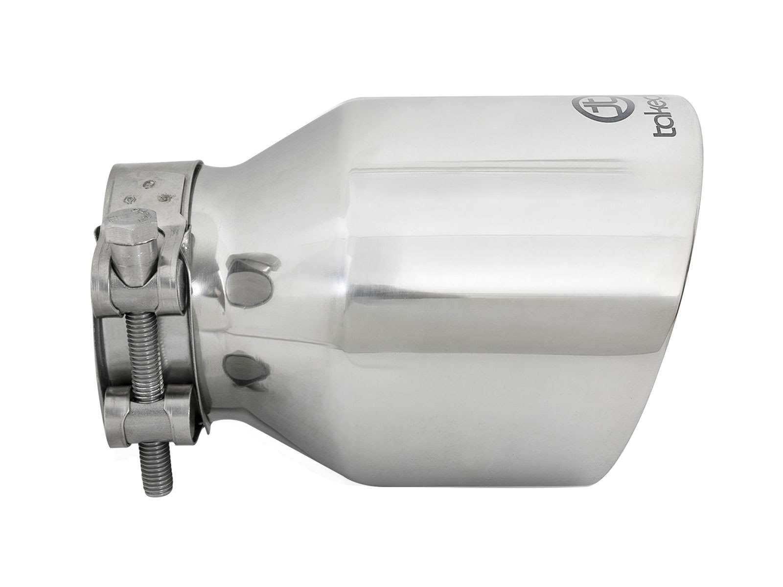 Takeda Exhaust Tip aFe POWER 49T25404-P061, 304 Stainless Steel, Polished, 2-1/2" Inlet 4" Outlet 6" Length