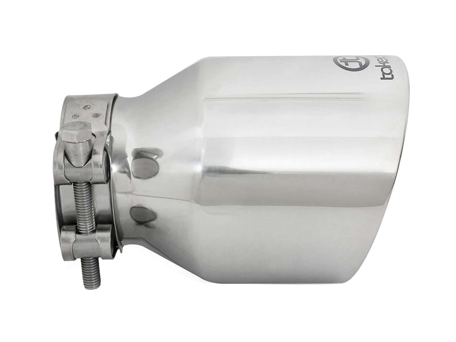 Takeda Exhaust Tip aFe POWER 49T25404-P061, 304 Stainless Steel, Polished, 2-1/2" Inlet 4" Outlet 6" Length