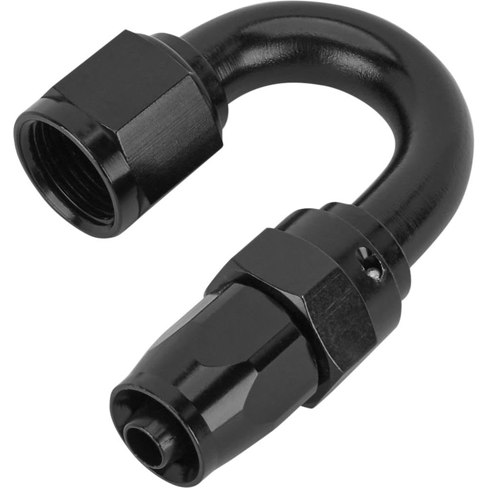 Fragola Performance Systems #8 Fem X #6 Hose 180 Deg Ucing Hose End Black 231807-BL