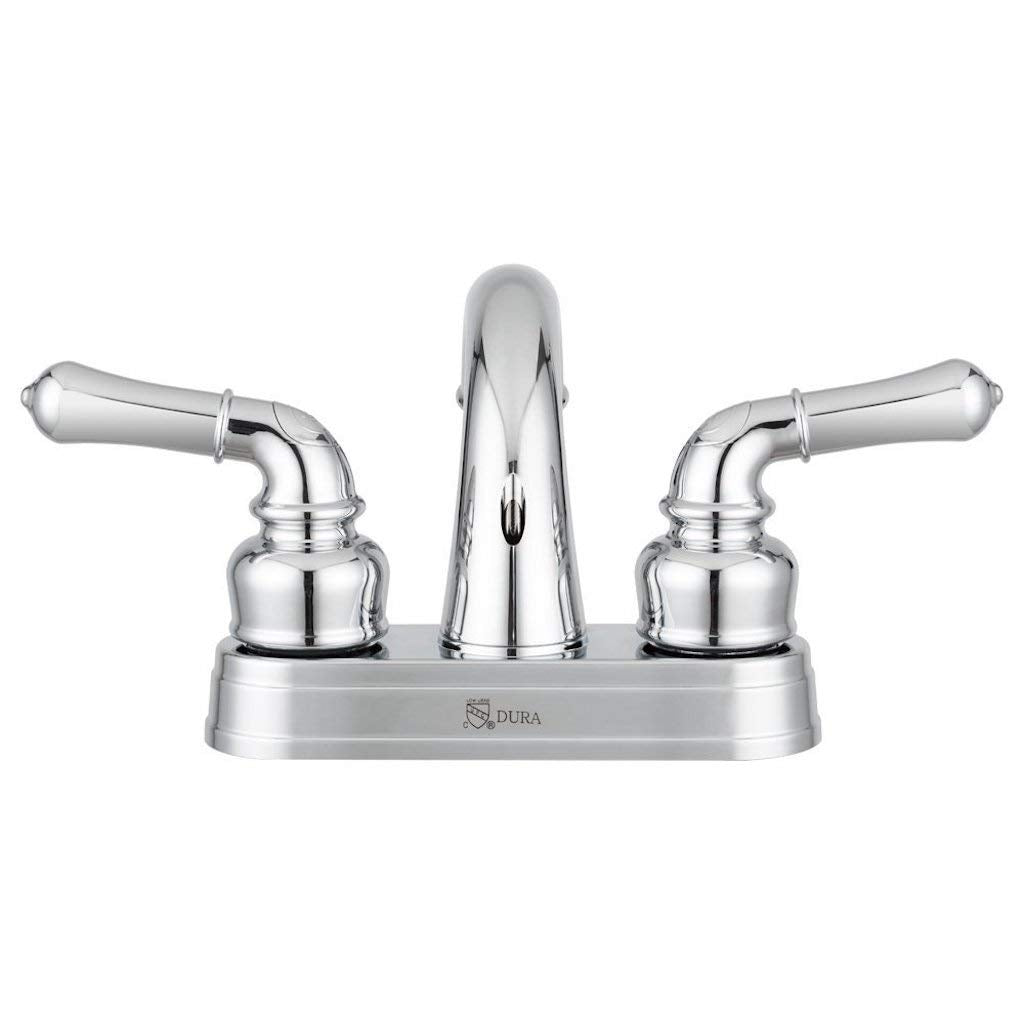 Dura Faucet RV Bathroom Sink Faucet DF-PL620C-CP - Smooth Turning 2-Lever (Chrome)