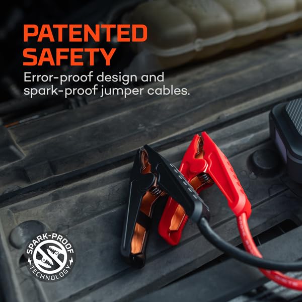 Assist 2000XP NEBO Jump Starter | 2000 Amps, 55.5Wh Power Supply, Multi-Device Charging, and Integrated Floodlight, USB Compatible, Portable Battery, Automotive, Emergency, Spark-Proof Safety