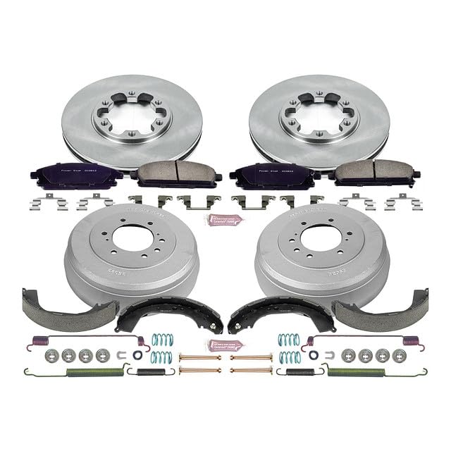 Power Stop KOE15116DK Replacement Brake Kit-OE Brake Drums & Ceramic Brake Pads For Nissan Pathfinder Front and Rear 1996-1998 [Model Specific]
