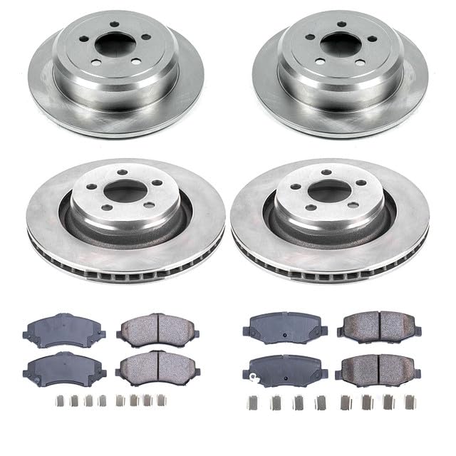 Power Stop Autospecialty KOE6396 Front and Rear Replacement Brake Kit-OE Brake Rotors & Ceramic Brake Pads For Dodge Nitro 2009-2011, Jeep Liberty 2008-2012 [Model Specific]