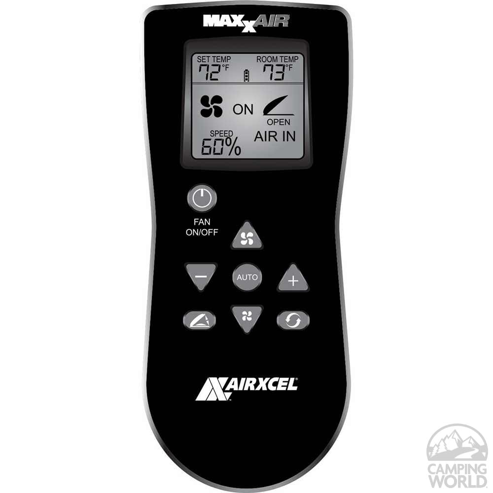 Maxxfan Deluxe Vent, Fan and Vent Cover All in One MAXXAIR - Powerful 10-Speed Reversible Fan with Thermostat, Built-In Rain Cover, Remote Control, Intake & Exhaust Fan, White (00-07000K)