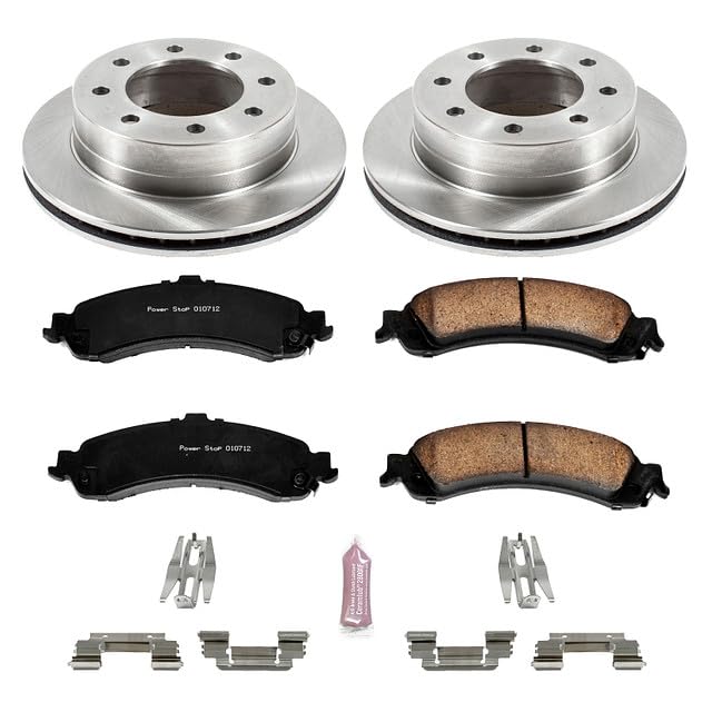 Power Stop Autospecialty KOE5225 Rear Replacement Brake Kit-OE Brake Rotors & Ceramic Brake Pads For Chevrolet Silverado 1500 HD 2005, GMC Sierra 1500 HD 2005 [Model Specific]
