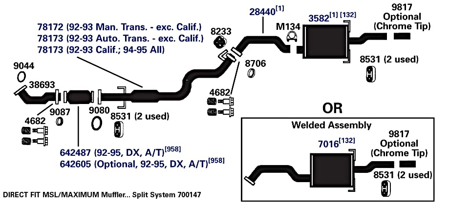 Exhaust Muffler AP Exhaust Products 700147