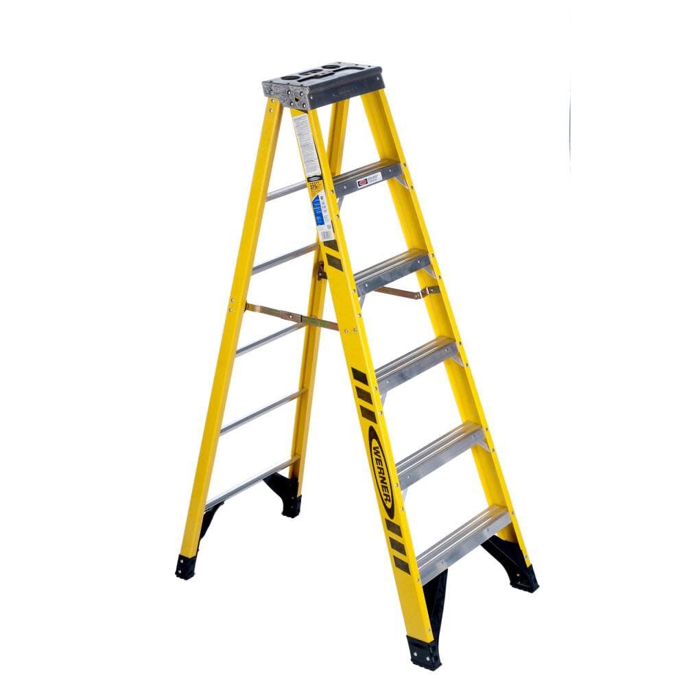 7306 Werner 375-Pound Duty Rating Type IAA Fiberglass Stepladder, 6-Foot