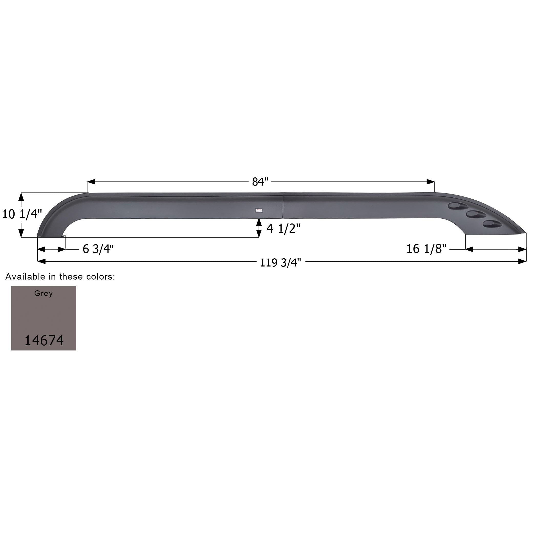 Icon 15938 Fender Skirt Triple Axle FS4673 for MVP RV - Polar White (LH)