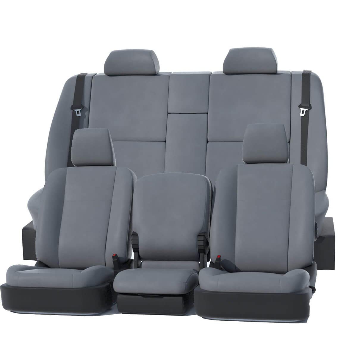 Leatherette Precision Fit Front Row Seat Covers Med Grey GTC1239ABLTMG