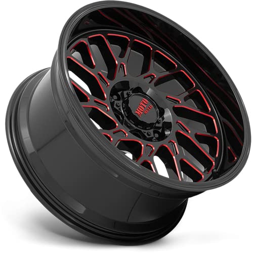 Moto Metal MO805 Milled Gloss Black Wheel with RED Tint Aluminum (20 x 10. inches /6 x 135 mm, -18 mm Offset)