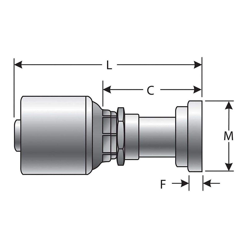 Gates Code 61 G25300-1212 O Ring Flange (Mega Crimp)