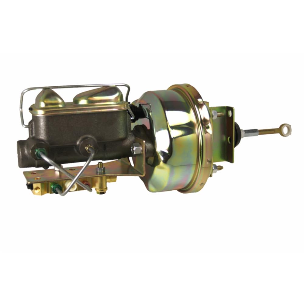 5H473 LEED BRAKES 7 Inch Power Brake Booster, 1 Inch Bore Master, Bottom Mount Valve Disc/Disc (Zinc)