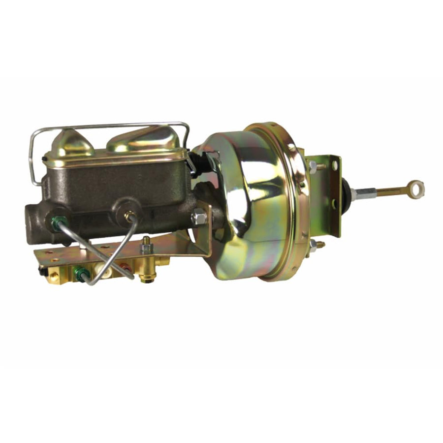 5H473 LEED BRAKES 7 Inch Power Brake Booster, 1 Inch Bore Master, Bottom Mount Valve Disc/Disc (Zinc)