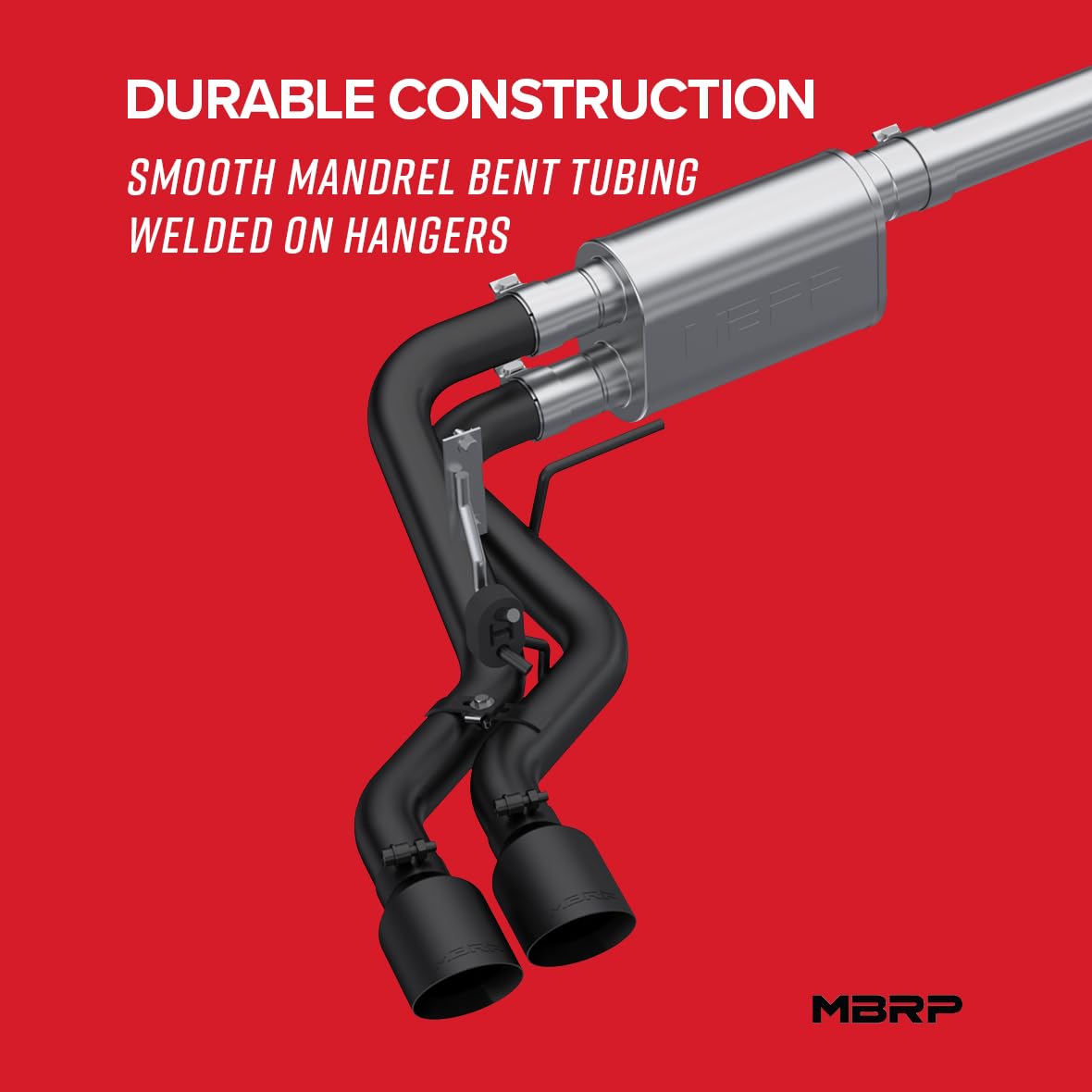 Dual Pre-Axle Black Coated Exhaust for 2021+ Ford F150 (Street Profile) with 2.5in OD Tips & 3in Cat Back by MBRP