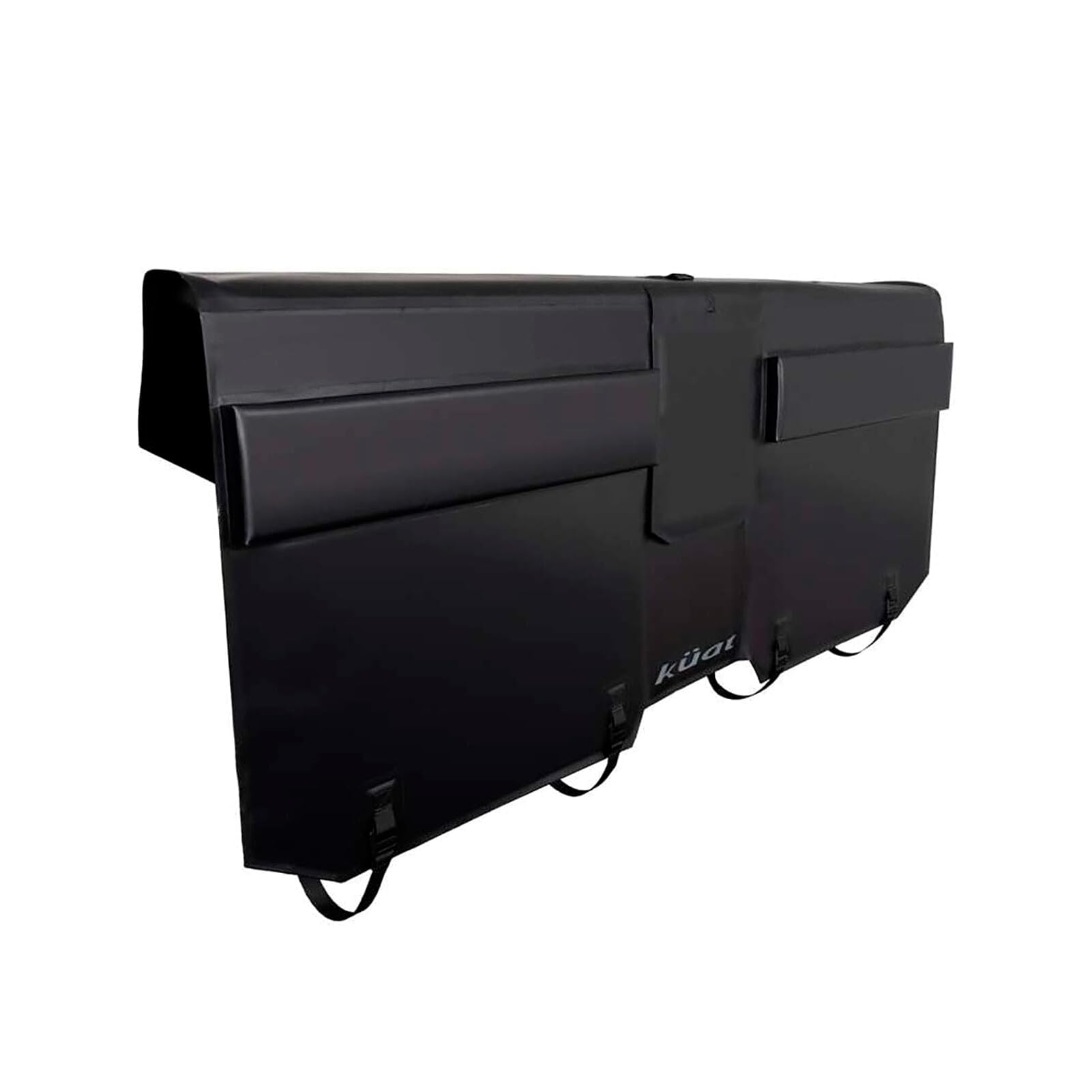 KUAT 61" HUK Straight Durable Soft-Touch TPU Padded Pickup Truck Tailgate Bike Hauling Transportation Easy-Access Protective Pad w/Nylon Straps, Metal G-Hook Buckles & Roll-Up Window, Black