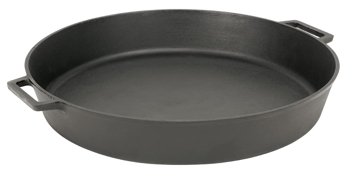 20 Inch Bayou Classic Jumbo Cast Iron Skillet Features Dual Helper Handles Deep 3-in Sides Perfect For Breakfast Roast Pan Frying Sautéing Baking & Large Batch Cooking