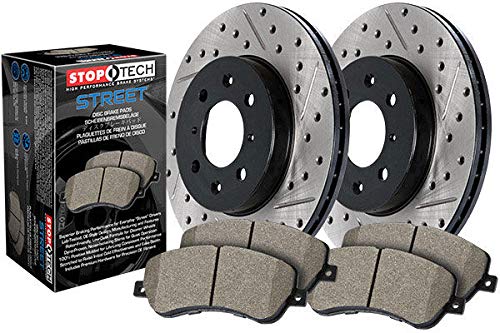 Front Stoptech 938.35004 Drilled & Slotted Street Axle Pack