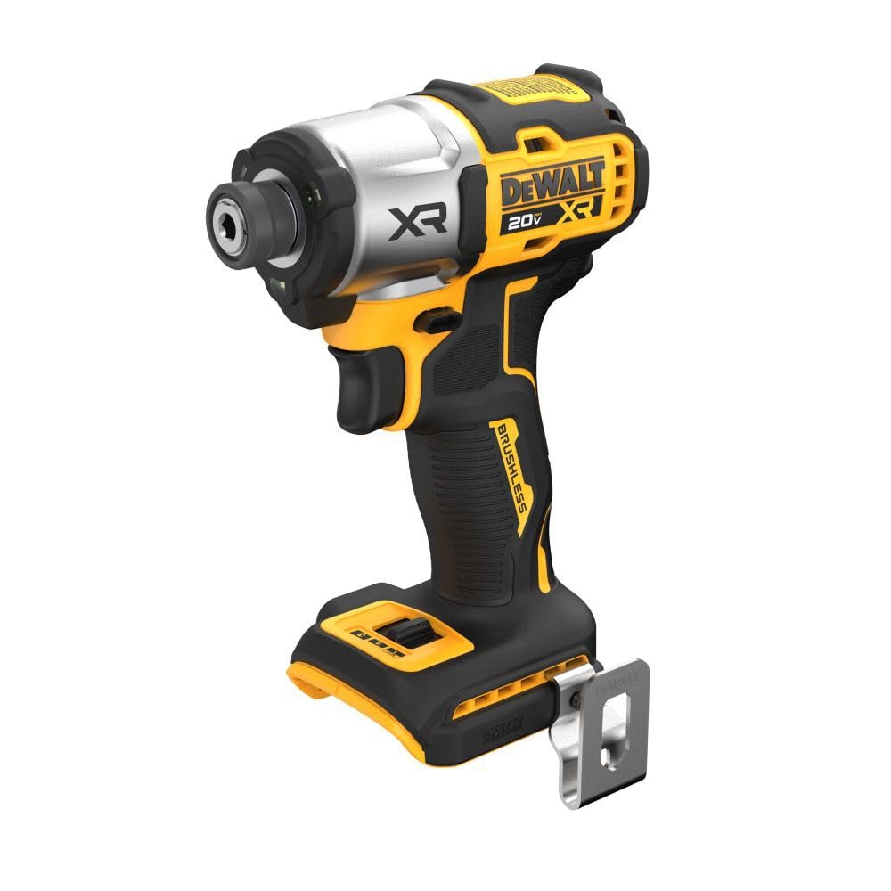 20V MAX XR DEWALT Impact Driver, 1/4 Inch High Torque Brushless 3 Speed Premium Cordless Impact Driver with LED Light, Extended Runtime, Tool Only (DCF845B)