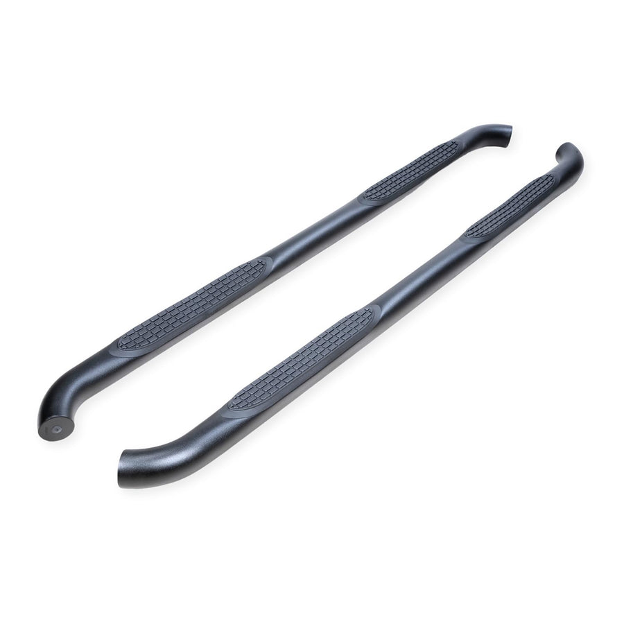 Trail FX Nerf Bars 3 Inch Round Bent Fits 2024-2025 Toyota Tacoma Double Cab with Step Pads Rocker Panel Mount Powder Coated Titanium Matte Black Steel Without End Caps
