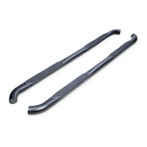 Trail FX Nerf Bars 3 Inch Round Bent Fits 2024-2025 Toyota Tacoma Double Cab with Step Pads Rocker Panel Mount Powder Coated Titanium Matte Black Steel Without End Caps
