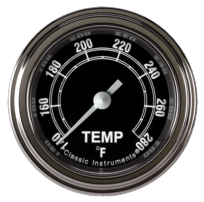 TR126SLF-02 Classic Instruments Tradition 2-1/8" Water Temperature Gauge Full Sweep 1/8"
