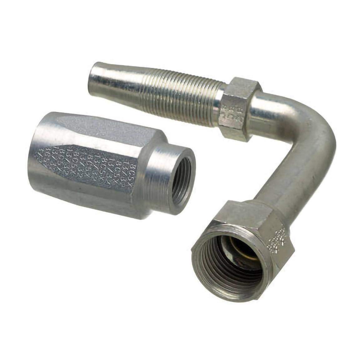 Gates Field Attachable 6C5-6RFJX90 for C5C, C5D and C5M Hose, Female JIC 37 Flare Swivel, 90 Bent Tube, Steel, 5/16" ID