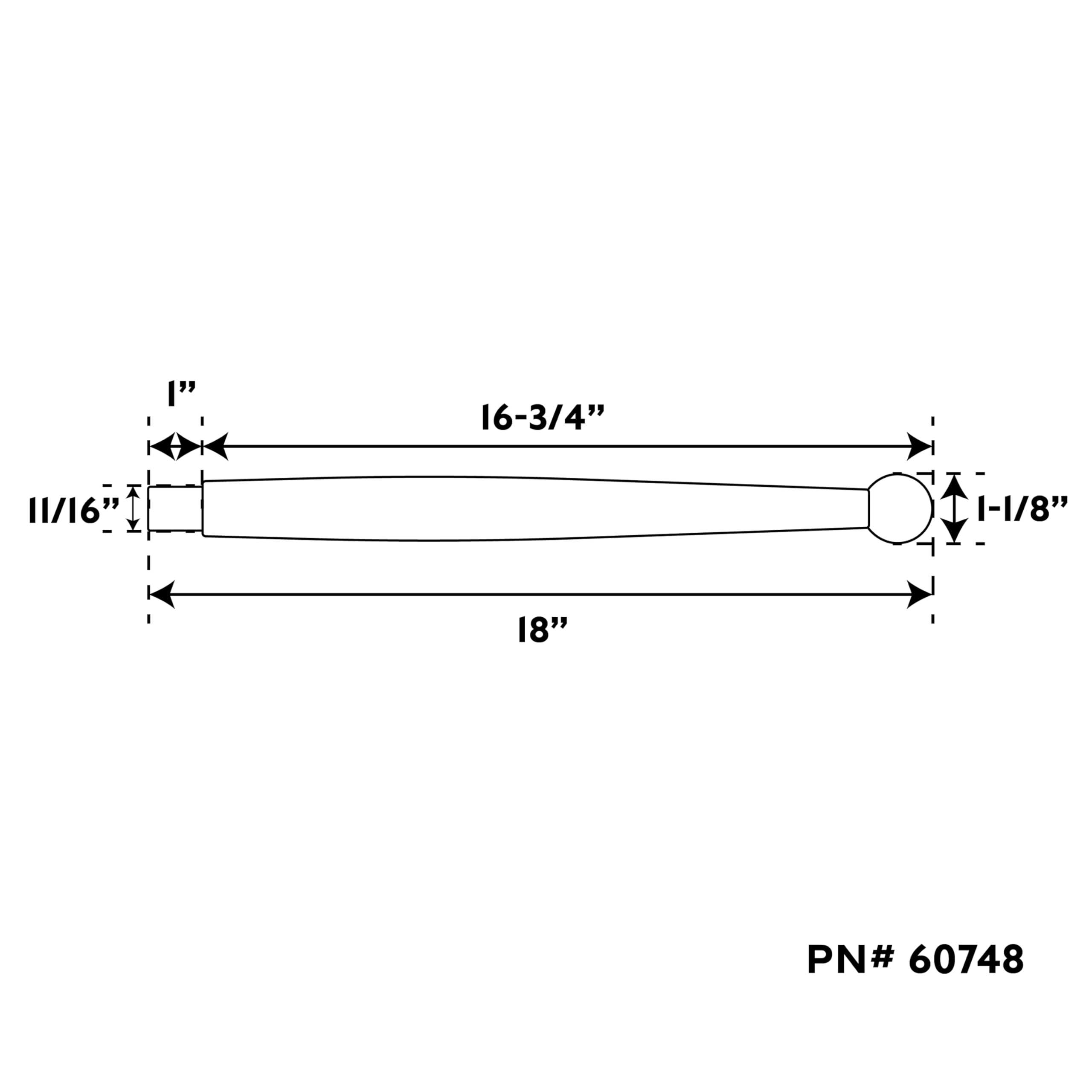 Whitecap 60748 Teak Flag Pole - 18" Whitecap