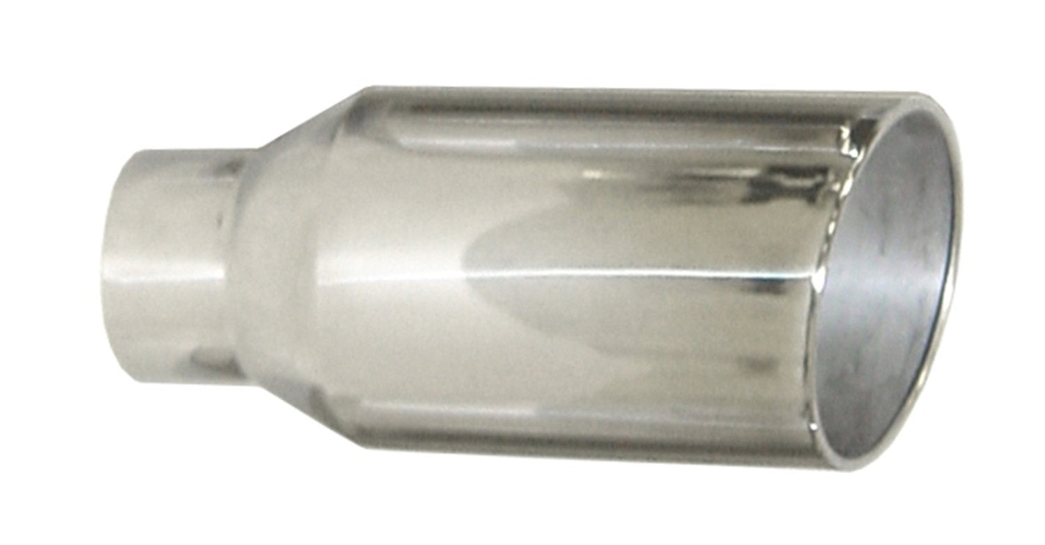 5" In Diesel Truck 8" Out 18" Long Polished Stainless Steel Exhaust Tip; Clamp-On Install for Any Truck with a 5" Pipe