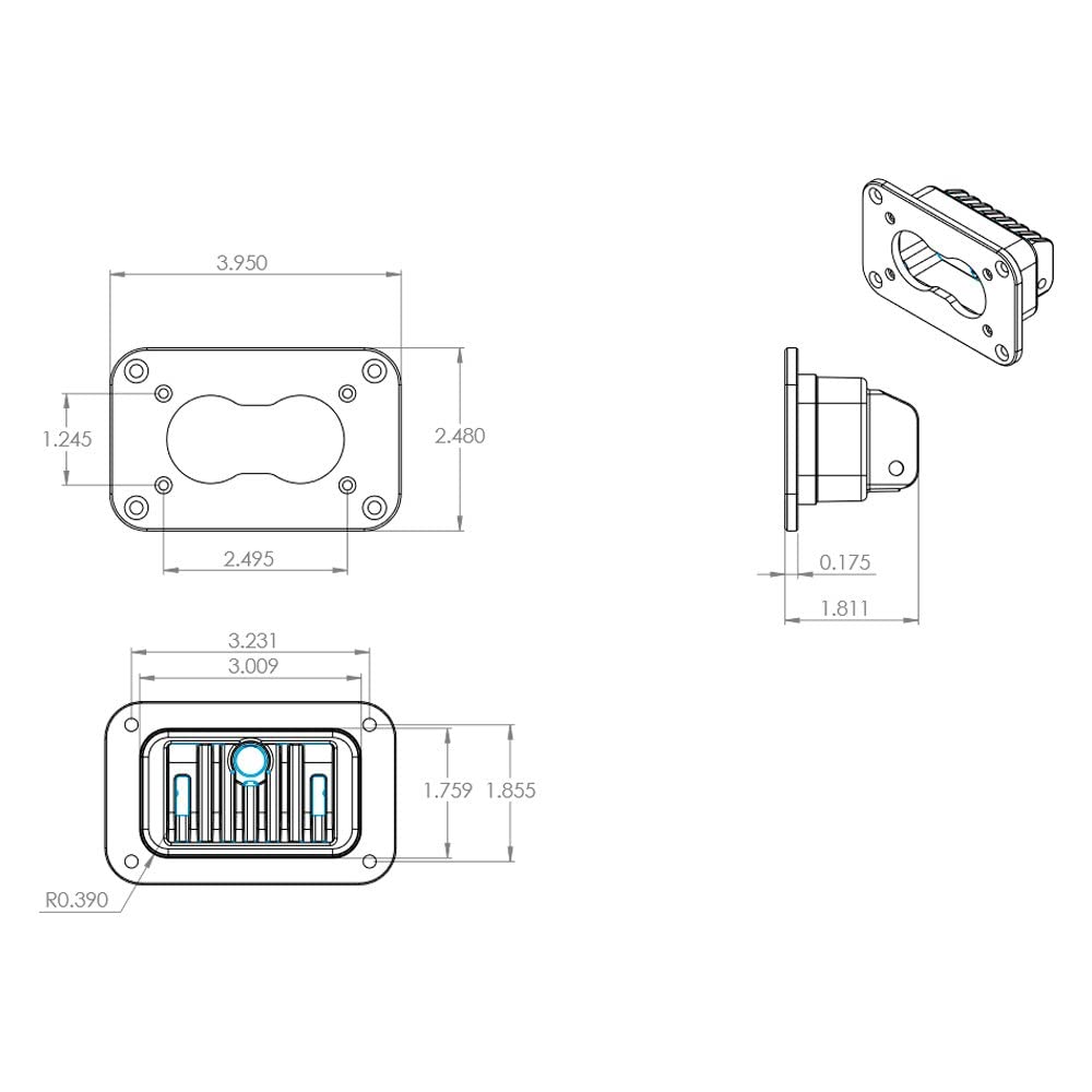 Flush Mount Baja Designs S2 Pro Black LED Light Pod for UTV, Off Road 4x4, Truck, Boat (Wide Cornering Lens; Amber)