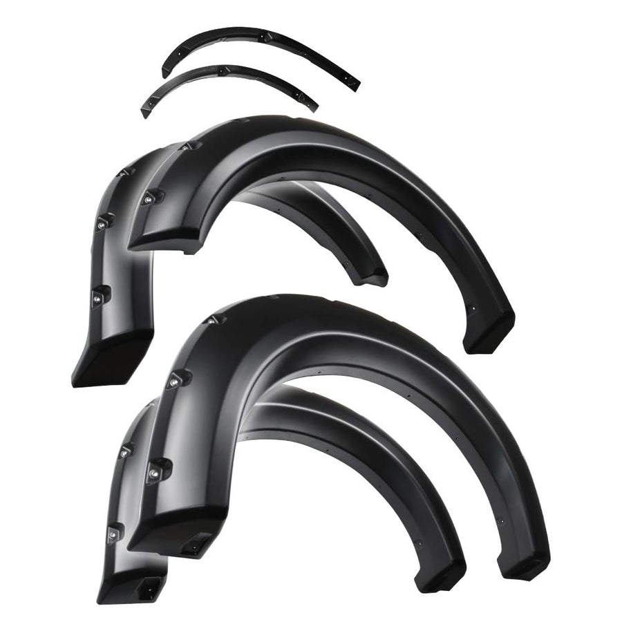 Tyger Auto Fender Flare 2009-2014 Compatible with Ford F-150 (Exclude Raptor) Fleetside, Smooth Textured Black Paintable Bolt-Riveted Style 4pc | TG-FF8F4028