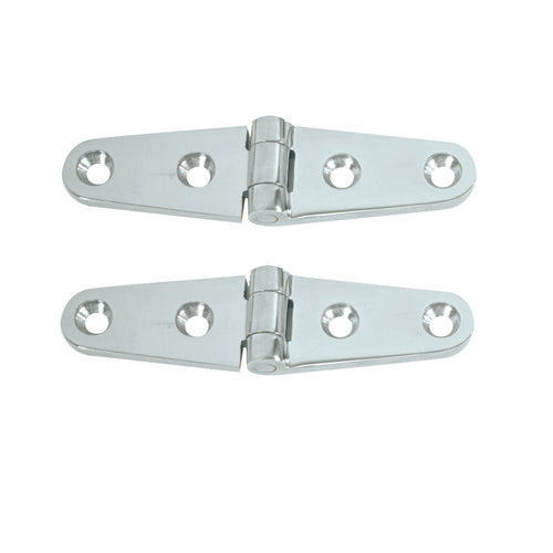 4''X11/16'' Chr/Brass Strap Hinge Pair