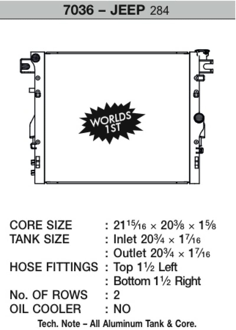 High Performance CSF Radiator 7036
