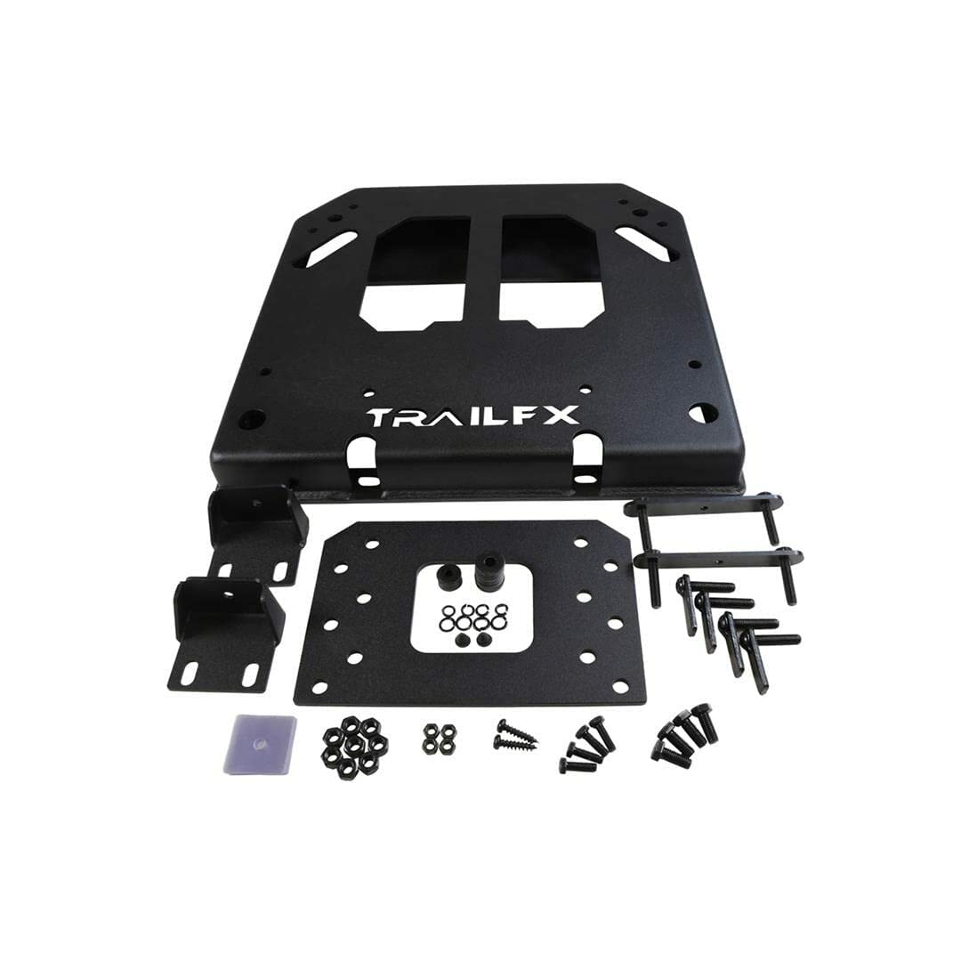 Spare Tire Carrier Spacer Trailfx BR009T for Ford Bronco 2021-2025 Matte Black Powder Coated 6-Gauge Steel Tailgate Mounted Fits Up to 35 Inch Tires