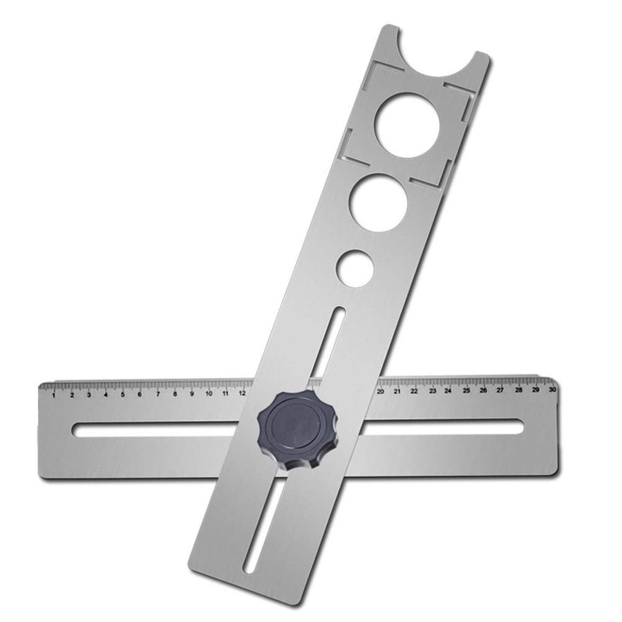 Durable Dengofng Punch Locator Ceramic Tile Measurement DIY Drill Guide Stainless Steel Hole Gauge Accurate Universal Portable