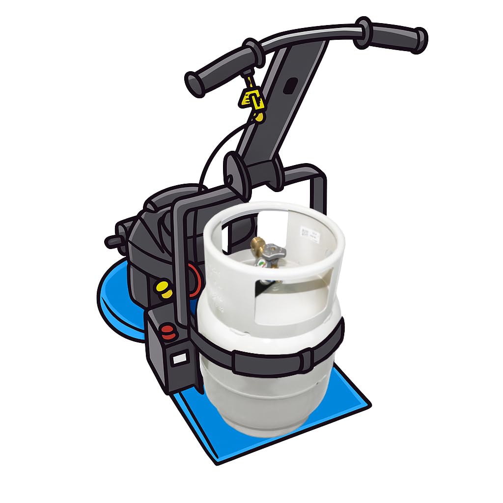 Flame King 20LB YSN201BT Steel Floor Buffer Propane Tank Cylinder with Vapor Valve and Level Gauge, White