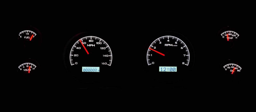 Dakota Digital VHX System 70 - 81 Chevy Camaro Analog Dash Gauges Black Alloy White VHX-70C-CAM-K-W