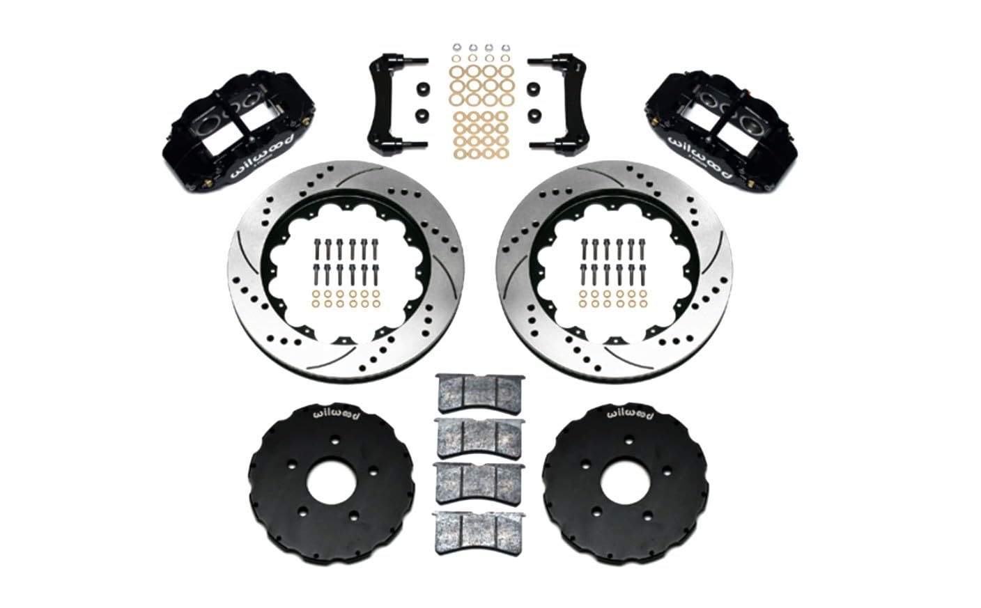 Wilwood Brake System 140-8922-D, Forged Narrow Superlite 6R Big Brake, Front, 6 Piston Caliper, Aluminum, Black Powder Coat, Compatible with Chevy Corvette 1997-2013, Kit