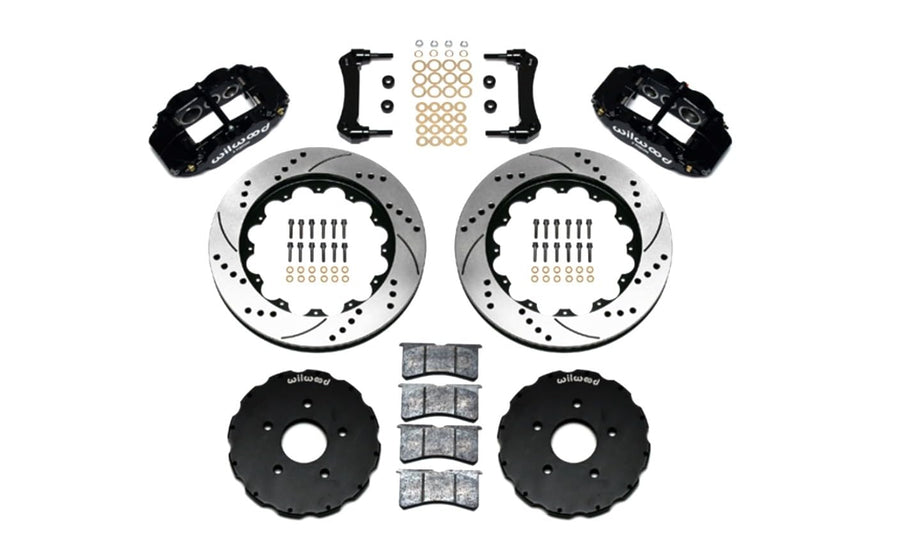 Wilwood Brake System 140-8922-D, Forged Narrow Superlite 6R Big Brake, Front, 6 Piston Caliper, Aluminum, Black Powder Coat, Compatible with Chevy Corvette 1997-2013, Kit