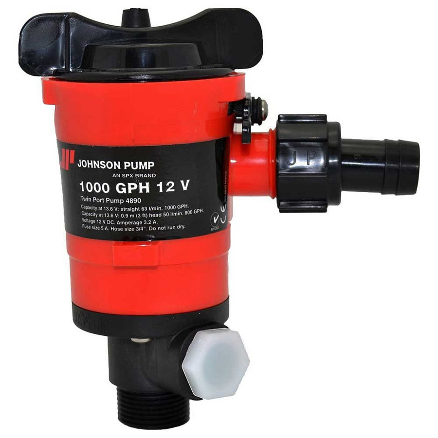 1000 GPH Johnson Pumps Aerator/Livewell Pump, Black