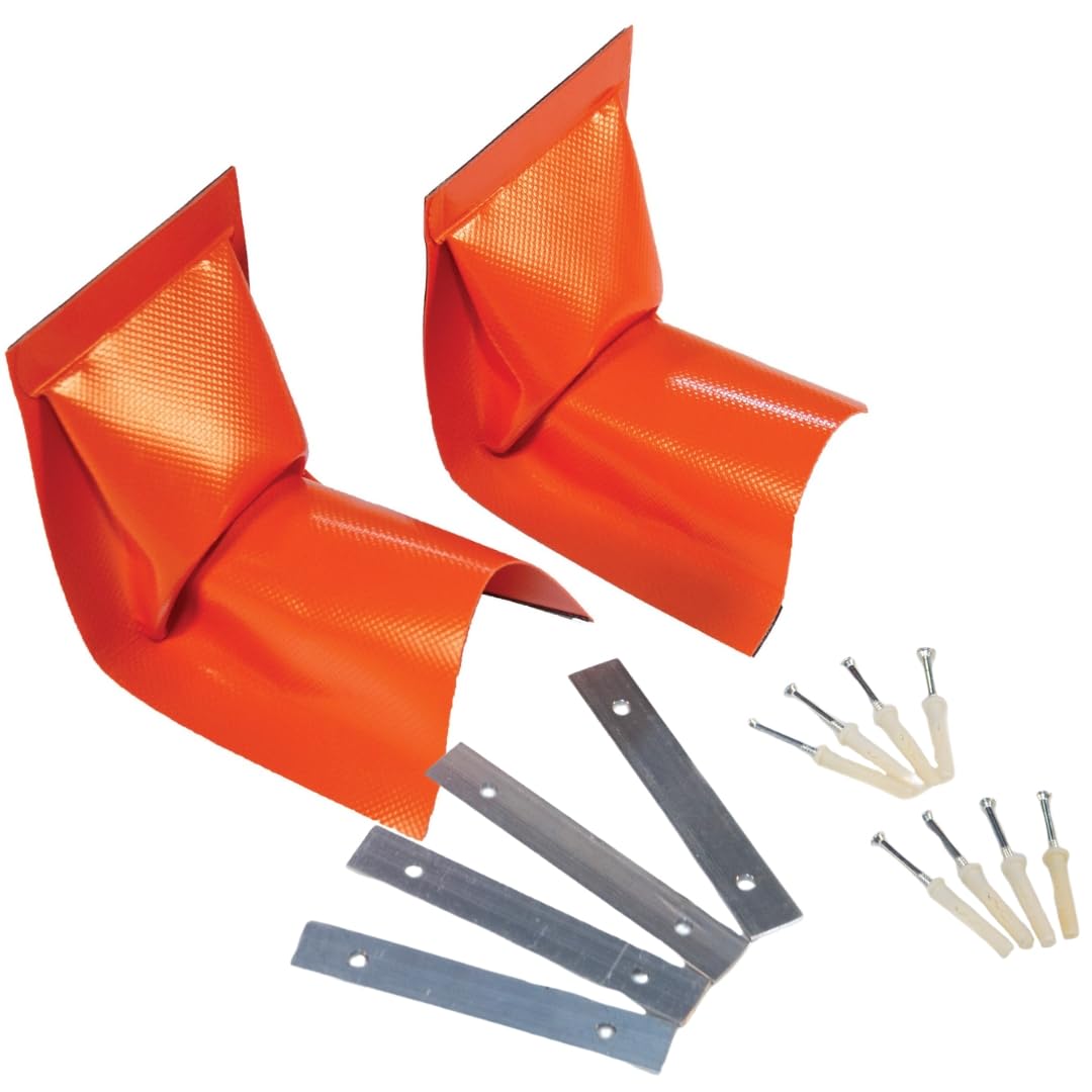 Justrite Fuel Spill Containment Curbs Make-A-Berm™ 1.5" High Heavy Duty Vertical Corner Set (2 Pieces), Custom Chemical Spill Containment Berm System, Orange PVC Coated Fabric Made in The USA, 28497